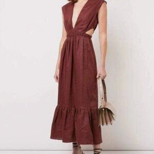 Tibi Cutout Linen Dress